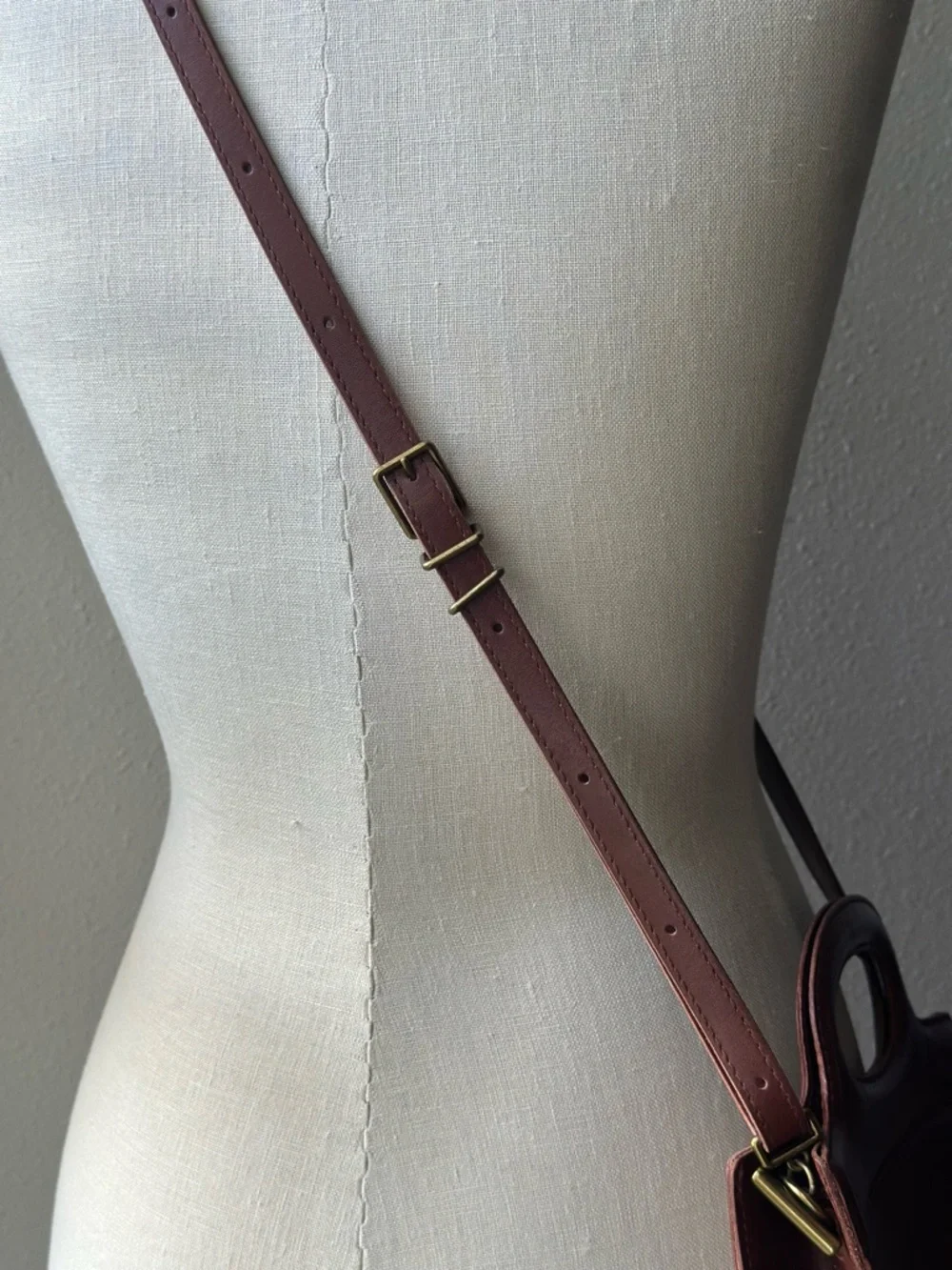 Madewell The Toggle Crossbody Bag in Cherry Wood Leather - Picture 3 of 11